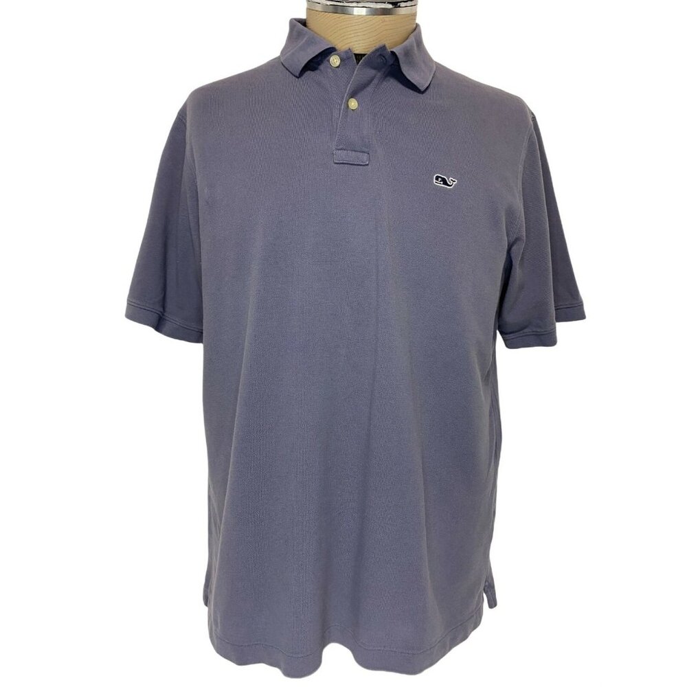 Vineyard Vines Polo Shirt Casual Short Sleeve Gray Mens LARGE